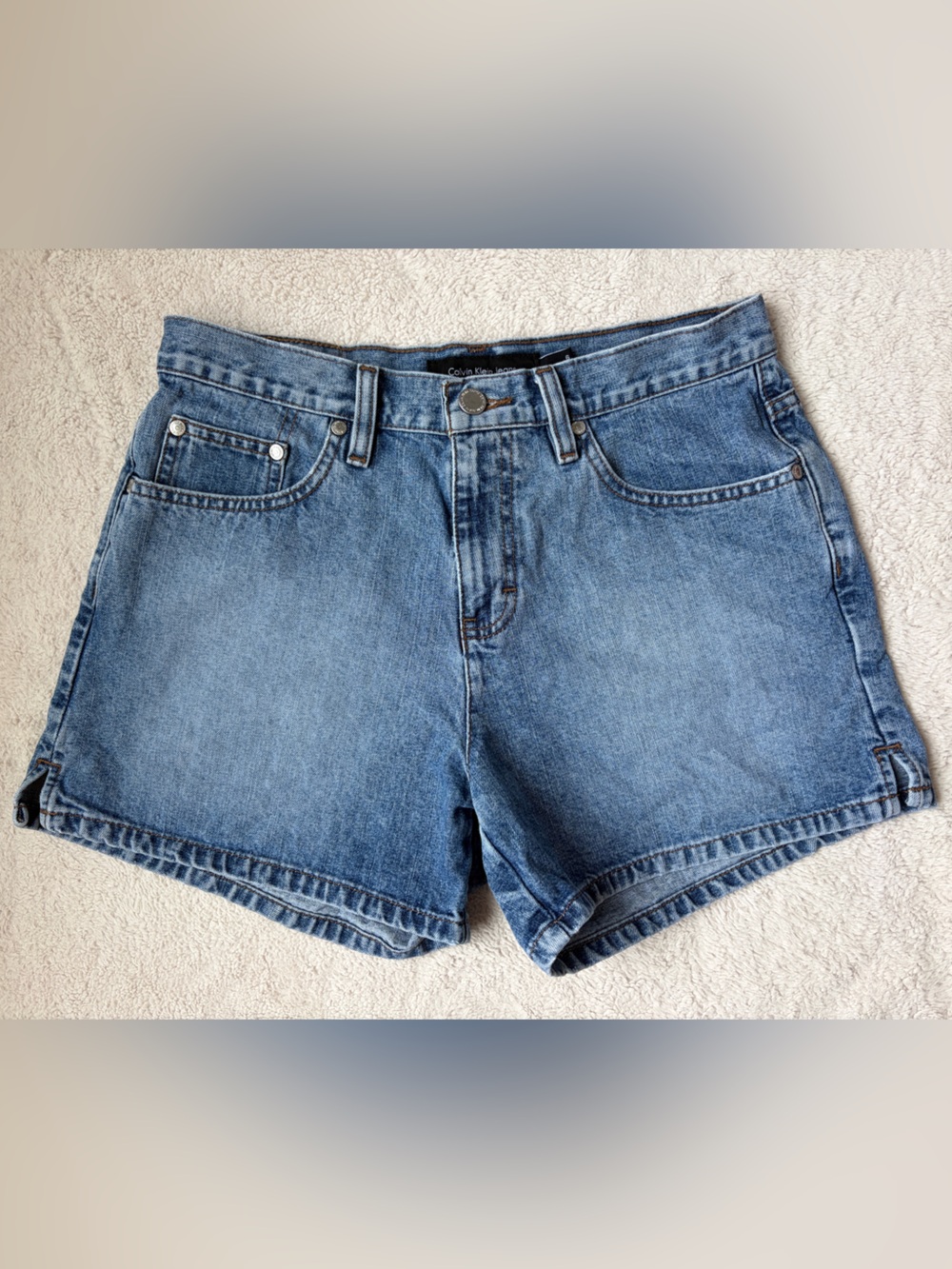Vintage 90s Calvin Klein Classic Blue Denim Shorts Women Size 6
